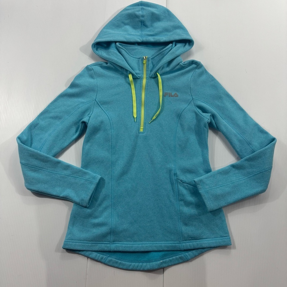 279. Women’s Fila Sport Blue 1/4 Zip with Lime Details (S)